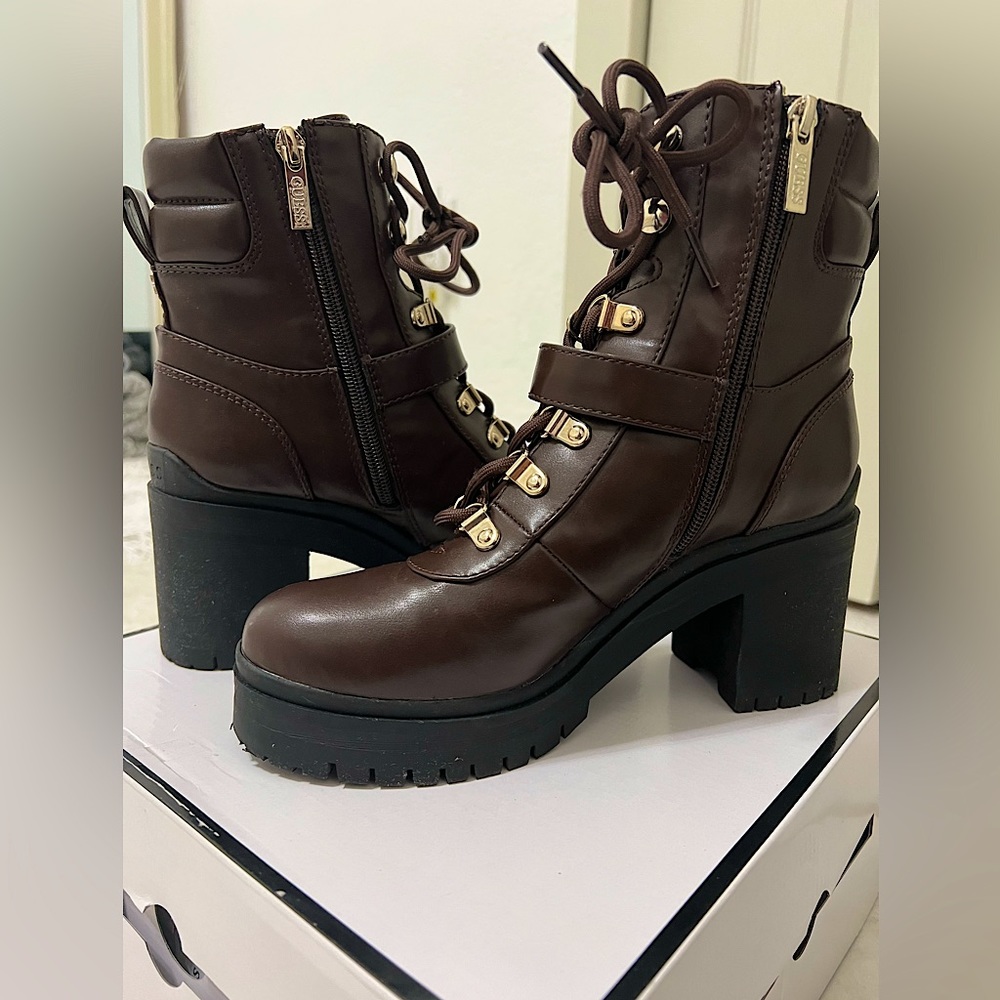 GUESS Brown Combat Boots